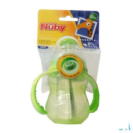 Nuby Trainingsfles Met Antilektuit - 240 ml - 6m +   -  New Valmar