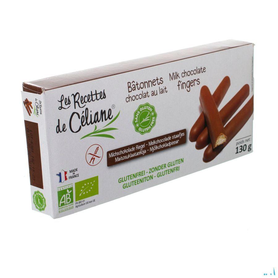 Celiane Melkchocolade Staafjes Bio 130 gr 4589  -  Revogan