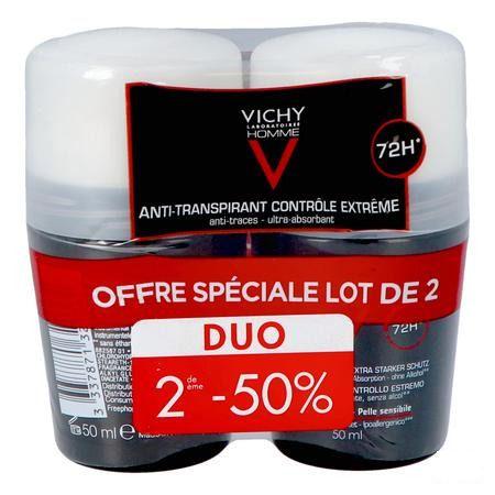 Vichy Homme Deo Anti transp. 72u Roller Duo 2x50 ml  -  Vichy
