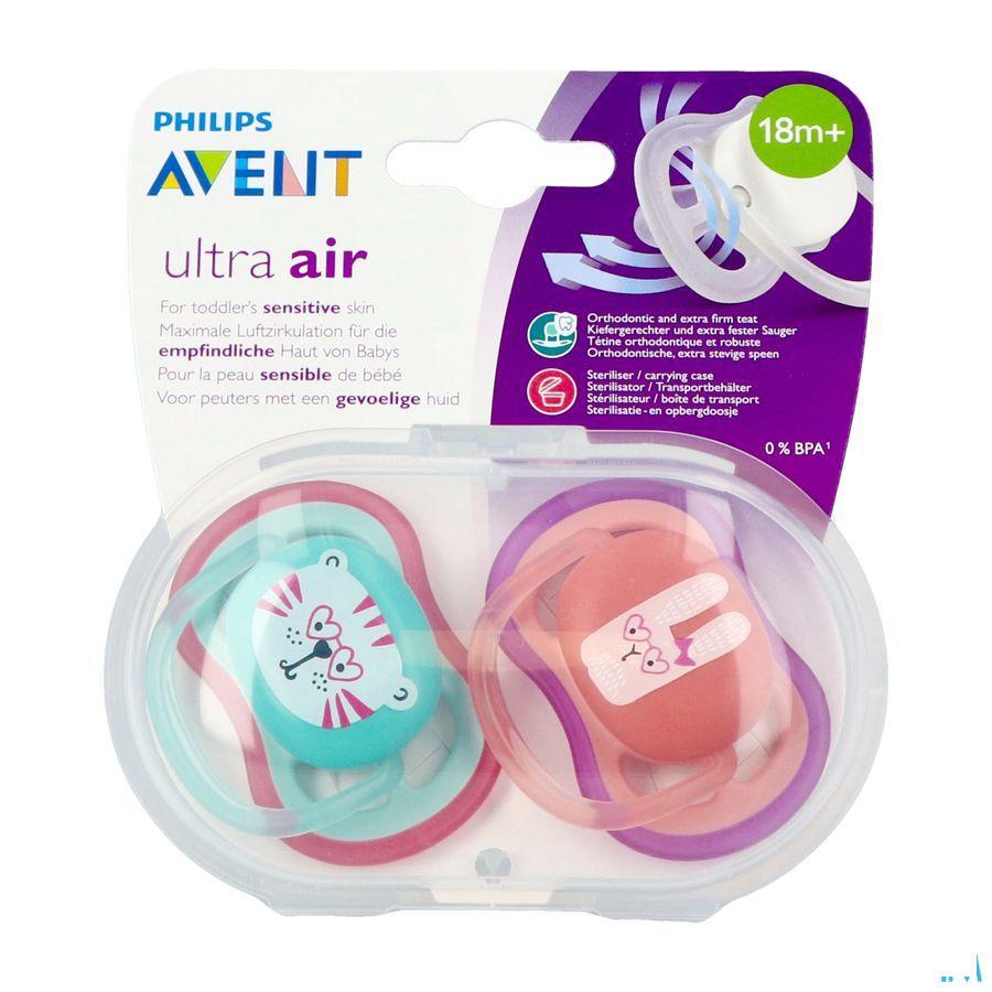 Philips Avent Sucette +18M Air Girl Tigre Lapin