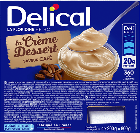Delical Creme Dessert La Floridine Koffie 4X125 g  -  Bs Nutrition