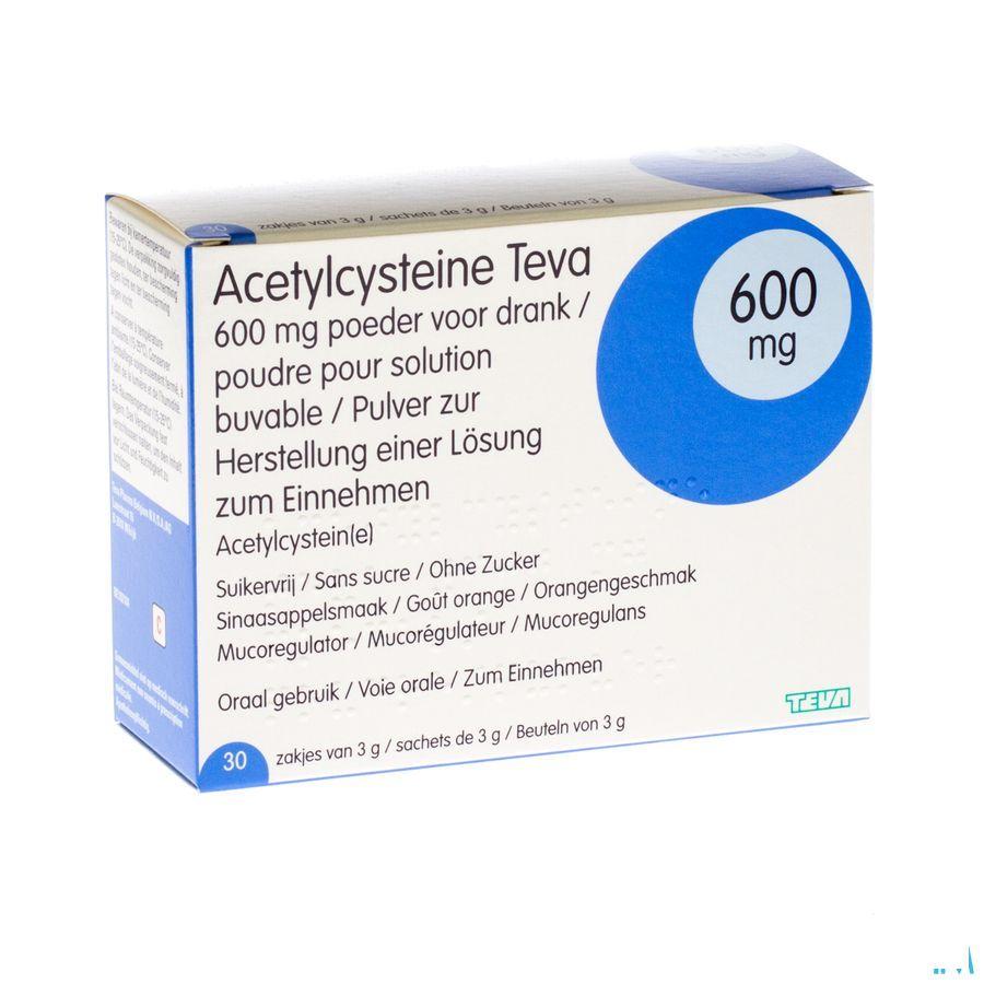 Acetylcysteine Teva 600 mg Pdr Sach 30 X 600 mg
