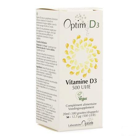 Optim D3 Vitamine D3 Vegetale 500UI Flacon 20 ml  -  Bionoto