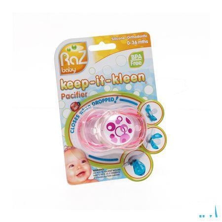 Raz Baby Keep It Clean Sucette Pink Circles  -  Solidpharma